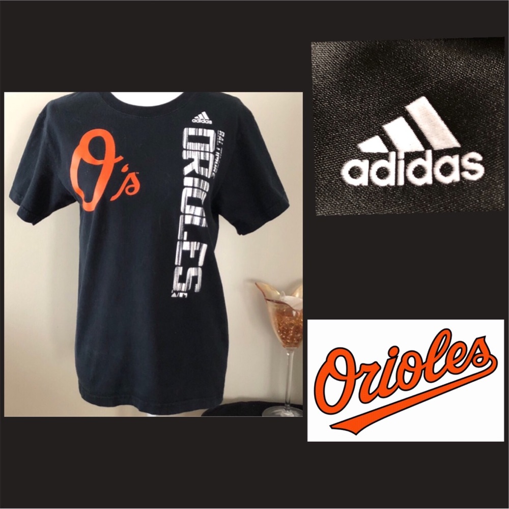 ADIDAS BALTIMORE ORIOLES MLB LOGO CREWNECK TEE - Picture 2 of 8